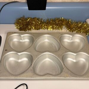 Heart-Shaped Silver Baking Mold